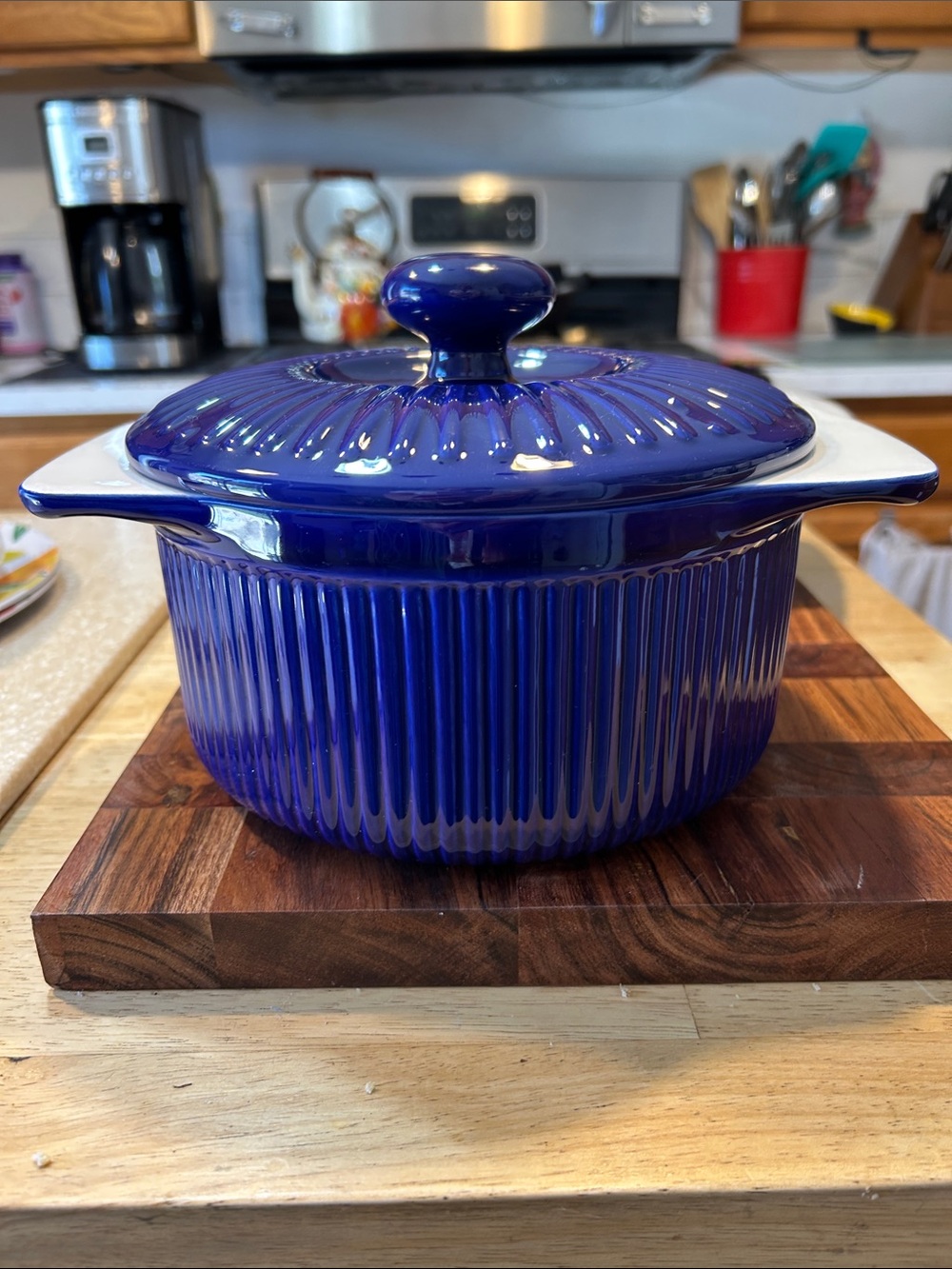 Roshco cobalt Blue Ceramic Casserole Dish Cookware and small casserole dish - Picture 3 of 15